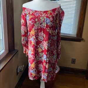 Almost Famous Floral Off Shoulder Dress